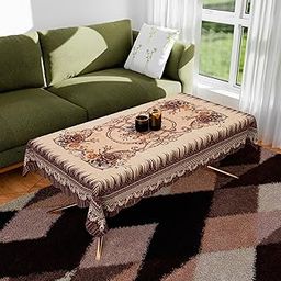 Kuber Industries Center Table Cover | Polyester Table Cloth Cover | 4 Seater Table Cloth | Pancy Panting Table Cover | Table Protector | Table Cover for Center Table | 40x60 Inch | Brown-17