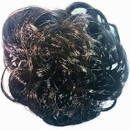 Black Messy Hair Bun Scrunchie – Stylish Hair Accessories for Women | Voluminous Curly Hair Extension-image-72