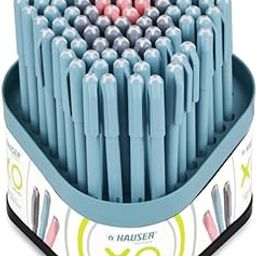 HAUSER XO Ball Pen Box Stand Pack | Tip Size 0.7 mm | Comfortable Grip With Smudge Free Writing | Sturdy, Refillable Pen | Blue, Black & Red Ink, Pack of 100-27