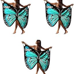 Beach Wear for Women Butterfly Print Dress Swimsuit Cover Up Lightweight Outfits 3PCS-23