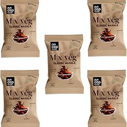 Nocap Mix Veg Classic Masala Chips 30 gm | Healthy Chips | Gluten Free | No MSG | No Additives | No Preservatives | No Palm Oil | 70% Less Oil | No Cholesterol | Healthy Indian Snack | Pack of 5-image-97
