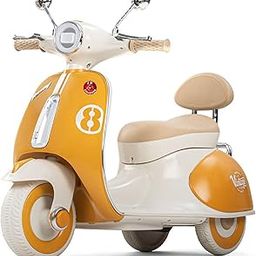 JN Creations Vintage Rechargeable Battery Operated Ride-On Scooter for Kids | 3-Wheel Electric Bike with Music, LED Lights, USB, and Horn | Safe & Stylish Toy for Boys & Girls (Age 1-5 Years) (Golden)-image-99