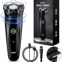 Sejoy 3D Electric Shaver Rotation Shaver, Electric Shaver For Men, Rechargeable Electric Shaver, With Pop-Up Trimmer, 1 Hour Fast Charging, 90 Minutes Shaving, 3D Floating Head, Lcd Power Indicator-46