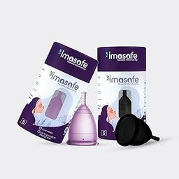 Imasafe Reusable Menstrual Cup for Women | Small Size with Free Pouch | Ultra Soft, Odour & Rash Free | 100% Medical Grade Silicone | Protection for Up to 8-10 Hours | Black + Pink-image-111