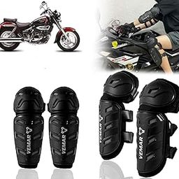 Auto Pearl Motorcycle Knee Shin Guards Elbow Pads, 4 in 1 Monstor Style Knee Shin Safe Protection Armor for Moto Cycling Racing compatible with Aquila 250 (Black, 4Pcs)-image-64