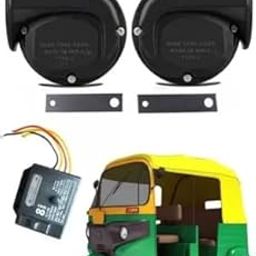 M.P. VEHICLES Windtone Horn 7 in 1 horn sound Universal Windtone Jalwa Horn (2 and 4 wheelers), Black color, Heavy plastic body, Set of 2, 12V voltage Compatible with Car & Motorbike-28