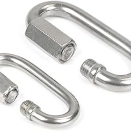 TOPPERFUN 4pcs Quick Link Shackles Stainless Steel Adapter Chain Connector Ring Shackles for Outdoor Camping-image-5
