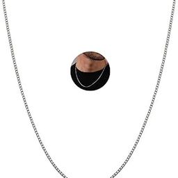FASHIONS Classic Simple Water Proof Stainless Steel Anti Tarnish Silver Western Charm Stylish Neck Necklace Box Chains for Boys Mens-image-68