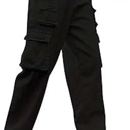 Pure Cotton Baggy Fit Regular Length Mid Rise 6 Pocket Cargos for Men (Colors Available: Black, Olive, Grey, Brown & Navy)-5