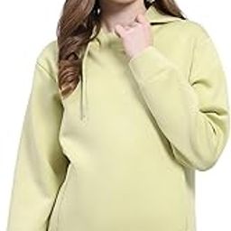 Solid Rust Hooded Neck Full Sleeve Sweatshirt for Womens-image-47
