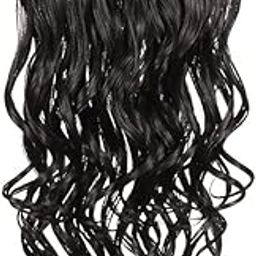 KIS Beautiful Hair Extensions Curly With 100% Human Hair Blend Glamorous Handcrafted | Tangle Free Hair | Washable Reusable Heat Resistant (25 Inch Hair Length Ex-5 Dark Brown)-15
