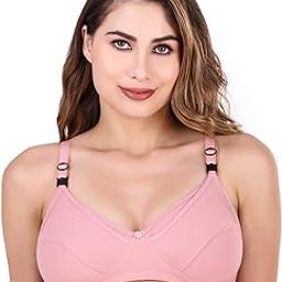 Women's Cotton Non-Padded Wire Free Nursing - Maternity Bra and Mother Bra for New Moms Colour - Pink-image-6