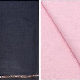 Men's Executive Fancy Dark Brown Trouser & Pure Cotton Linen Blended Light Pink Shirt Fabric Combo Set-image-95