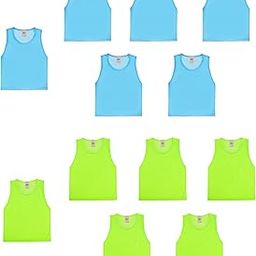 imflyker Scrimmage Pinnies Practice Jerseys Vests for Youth Adult Sports Basketball, Soccer, Football, Volleyball, 6 Green + 6 Blue, One Size-picture-16