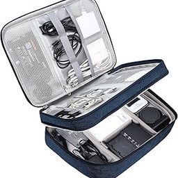 Careflection Electronics Accessories Organizer Bag, Universal Carry Travel Gadget Bag for Cables, Plug and More, Perfect Size Fits for Pad Phone Charger Hard Disk - Dark Blue (polyester, pack of 1)-image-78