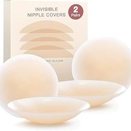 Nipple Covers 2 Pairs-Seamless and Sheer Adhesive Silicone Nipple Pasties for Women Reusable, Sticky Breast Petals Beige-image-80