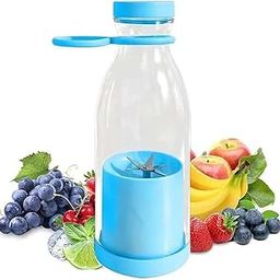 Portable Mini juicer Bottle with Fruit Juicer Attachment, Blue-image-99