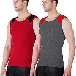 Men's Premium Cotton Round Neck Vest | Gym Vest for Men | Men's Sleeveless Gym Tank Top | Pack of 2-picture-37