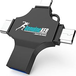 GenuineXER 3.0 128GB Pendrive Compatible with iPhone & Mac | 4 in 1 Flash Drive Y - Disk Supports (Type C+MicroUSB+Lighting+USB A) Multifunction Flash Drive-picture-3