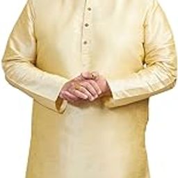 Men’s Silk Kurta Pajama Set – Mandarin Collar, Straight Cut, Festive-image-1