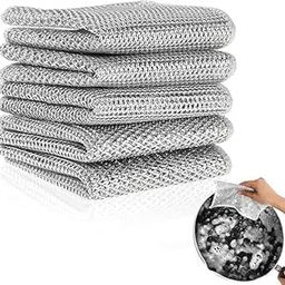 Steel Wool Scrubber Sponge Pads, Kitchen Cleaning, Heavy Duty, Pack of 10, Black-image-4