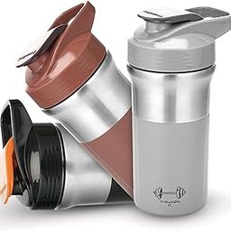 Nayasa Alloy Cross Fit Stainless Steel Gym Shaker Bottle | 900ml | Leakproof & Durable | Pre & Post Workout Sipper Bottle | BPA-Free Sports Shaker for Protein, Smoothies | Gym & Fitness Bottle | Grey-image-93