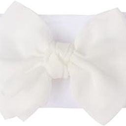 SYGA Baby Headbands Nylon Soft Bow Strechable Hairbands Newborn Infant Toddlers Kids 0-3 Years (White)-image-88