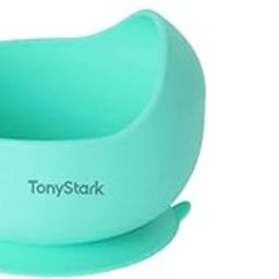 TONY STARK Silicone Unbreakable Baby Bowl & Handle Spoon - Suction Design, Non-Slip, BPA Free, Dishwasher & Microwave Safe (Cyan, 2 Piece Set)-image-94