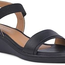 LDF-22 Women Casual Sandal With PU Upper | PU Sole Sandal For Women | Stylish Wedge Heel Elastic Sandal For Women | Trendy Design Women Sandal-image-9