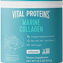 Vital Proteins Marine Collagen Peptides Powder Supplement for Skin Hair Nail Joint - Hydrolyzed Collagen - 12g per Serving - 14.5oz Canister-27