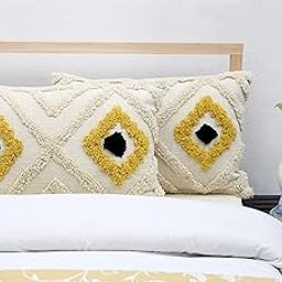 WeLiv Homes Cotton Tufted Pillow Covers (40x60 cms ) Pack of 2, Standard (P001)-image-15