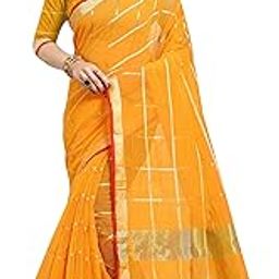 Women's Kota Doria Pure Cotton Saree With Unstiched Blouse Piece-image-10