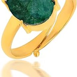 Goldplated Brass Emerald Panna Fingerring Men Jewellery Women (OROM4423)-image-74