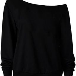 LICHTS®Women Sweatshirts Off Shoulder Long-Sleeved Tops S Black Anchor|Clothing, Shoes & Accessories | Womens Clothing | Tops & Blouses-image-4
