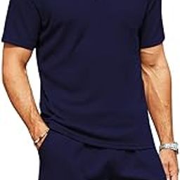 Men's Solid Polyester Blend Polo Neck T-Shirt & Half Pant Track Suit-image-29
