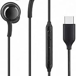 Type-C Earphones for Sony Xperia 1 / Xperia1 Earphones Original Like Wired in-Ear Headphones Stereo Deep Bass Headset Earbud with Type-C Audio Jack, Mic (CAK3, Black)-3