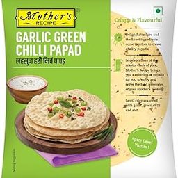 Mother's RECIPE Garlic Green Chilli Papad 5" Pouch, 180 Gram-image-29