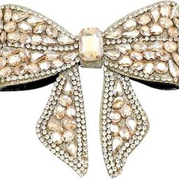 NNR Jewelry Crystal Shiny Stone Bow Butterfly Hair Bow Claw Clip Accessories for Women Girl Flower Princess Headwear Hair Pin | Fancy Hair Clips | Hair Accessories for Women (Golden, Medium)-image-98