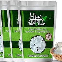 Mini Storify - Organic Bhimseni Camphor Original - Pack of 4-100g Each - Pure, Natural & Premium Bhimseni Kapoor/Kappuram/Kapur Dani for Home Puja, Aarti & Hawan-image-19