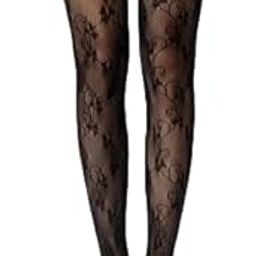 Gabriel Floral leaves Fishnet Tights- Black Mesh Design stockings- free size-image-60