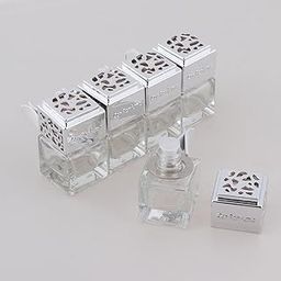 UJEAVETTE® 5Pcs 6ML Car Perfume Bottle Essential Oil Fragrance Diffuser Vials Sliver-56