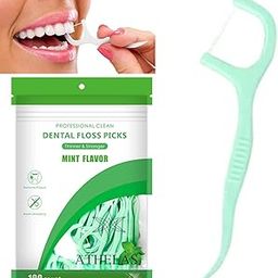 Athelas Pack of 100 Fresh Mint Floss Picks (3 in 1) | The most convenient Flosser for complete plaque removal & fresh Breath (Mint, Pack of 100)-18
