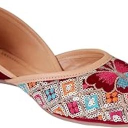 Women Embroidered Punjabi Jutti Floral Handcrafted Traditional Mojari-image-17