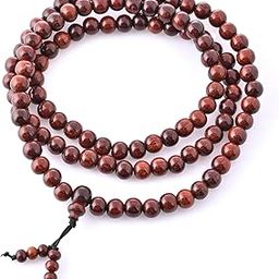 VARENYA ARTS Unisex Adult Red Sandalwood Mala 108 Beads Original |Lal Chandan Mala 108+1 Beads | for Men and Women Wearing and Japa Mala (Red, 10 MM)-image-55