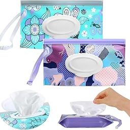 SNOWIE SOFT® 2Pcs Baby Wipes Storage Pouch Reuseable PVC Pouch with Flip-up Zip-Lock Wet Wipes Dispenser Travel Wipes Storage Pouch Universal Storage Pouch for Wet Wipes, Wet Tissues, 24x13.5cm-image-37