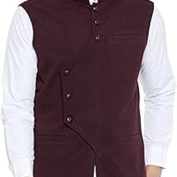 Brown Color Cotton Waistcoat for Men(HYPM02085)-image-49