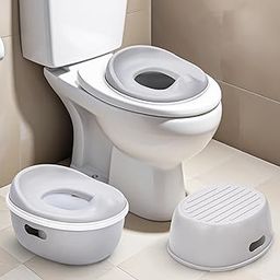Baybee Baby Potty Training Seat for Kids - Potty Toilet Seat with Removable Tray - Baby Toilet Seat for 1-5 Year Child (Nando Grey)-image-2