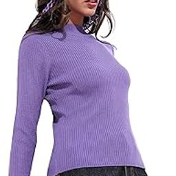 Acrylic Womens Slim Fit Purple Sweater-image-96