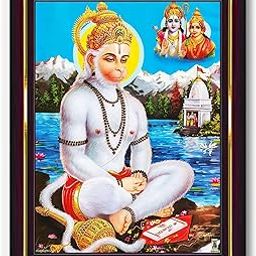 Pavan Photo Laminations Lord Hanuman Ji Hanumanji Jai Bajrangbali Wall Painting Framed Home Decor (Wood,Matte,Brown,Small Size,6 x 8 Inch) B765S-image-31