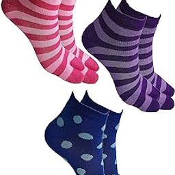 Women's Warm Ankle Length Towel Thick Woolen Thumb Multicolored Socks - (Pack of 3, Purple, Blue and Pink)-image-47